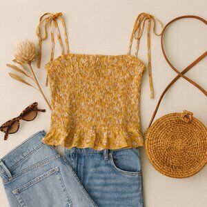 Forever 21 Floral  Ribbed Cami